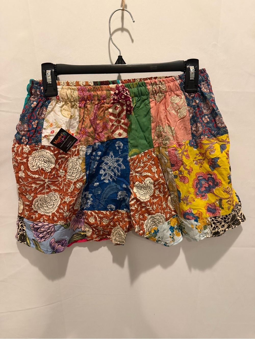 NWT magic touch Boho Patchwork Women's Shorts one size XS-L. Boho,hippie